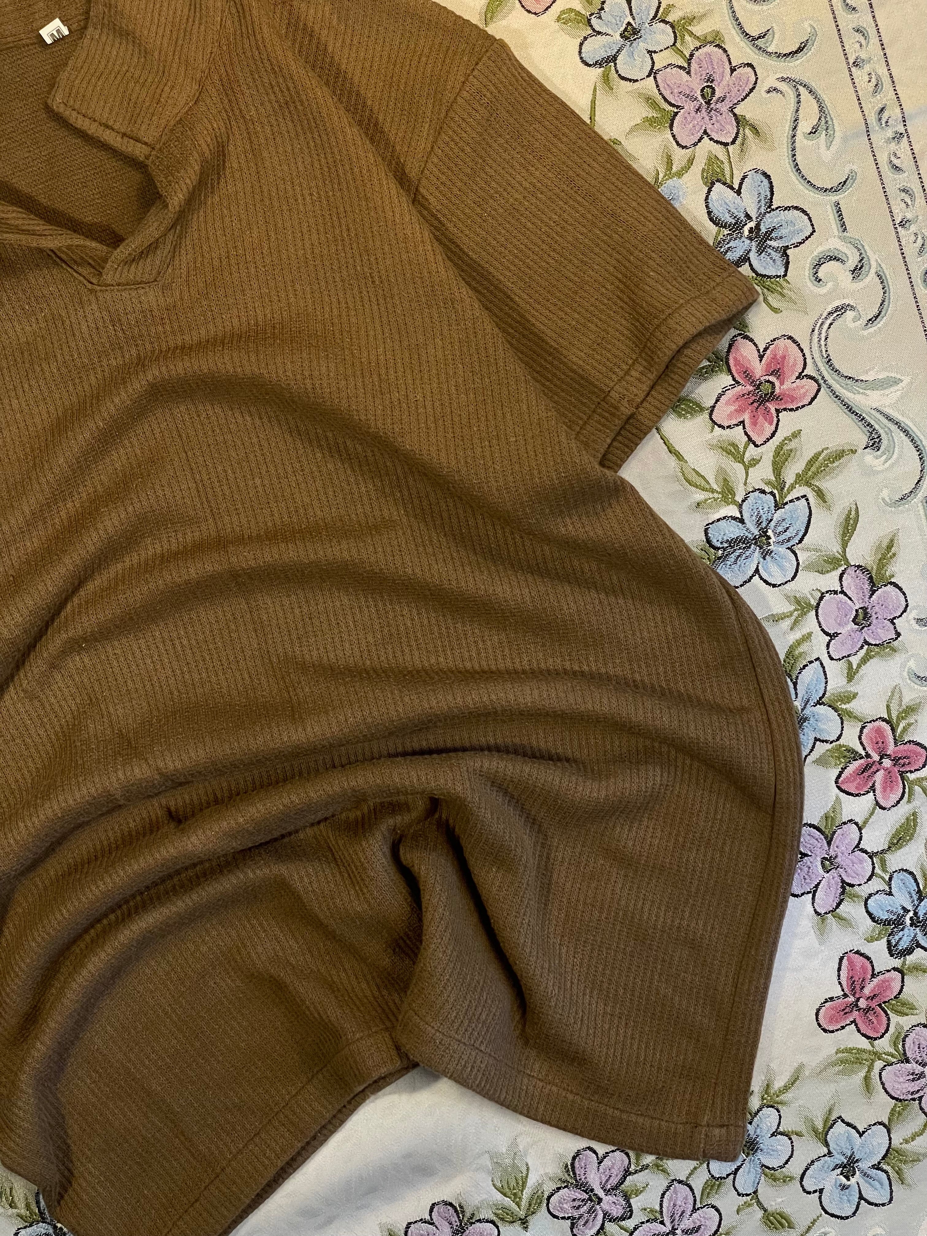 Caramel knitted polo