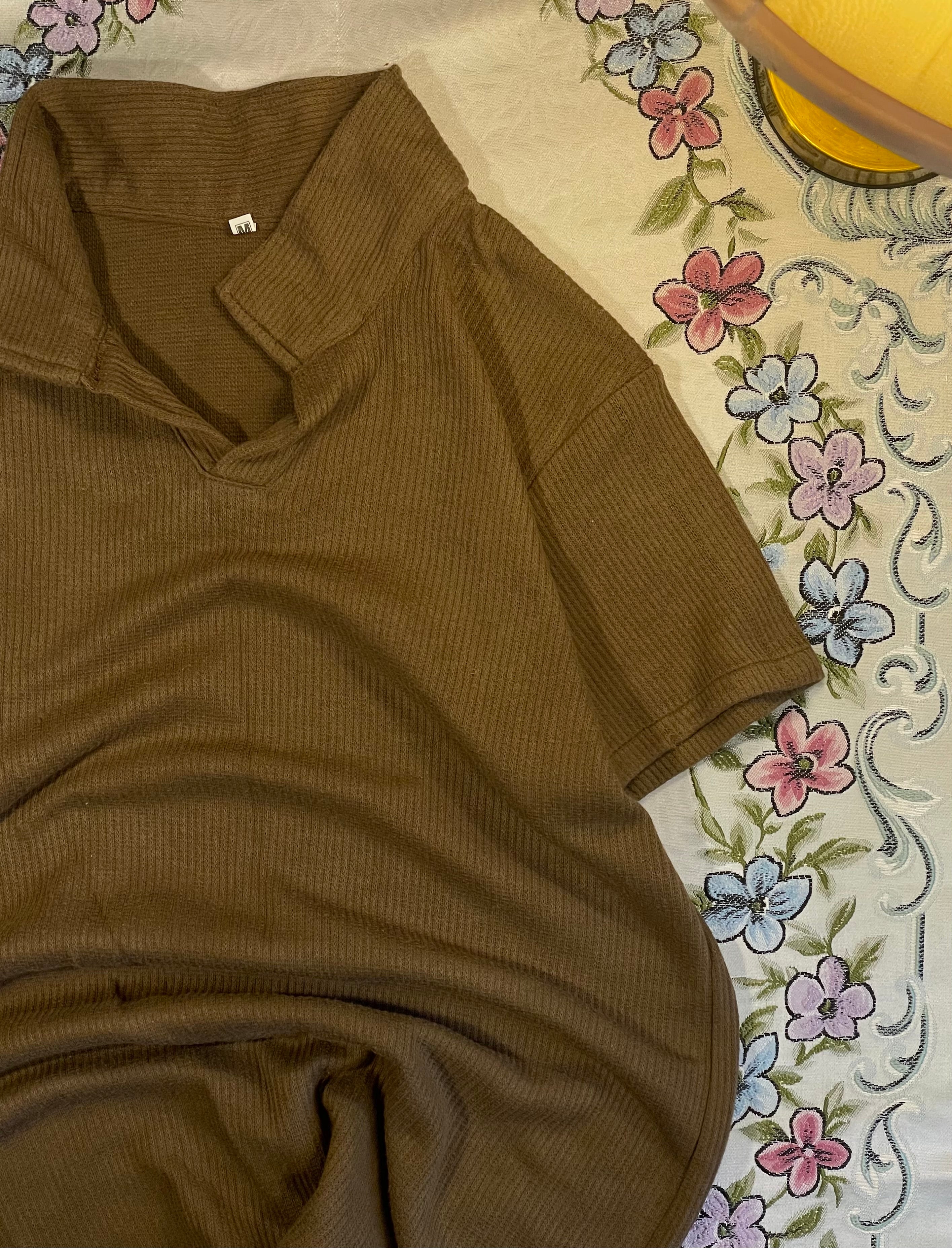 Caramel knitted polo
