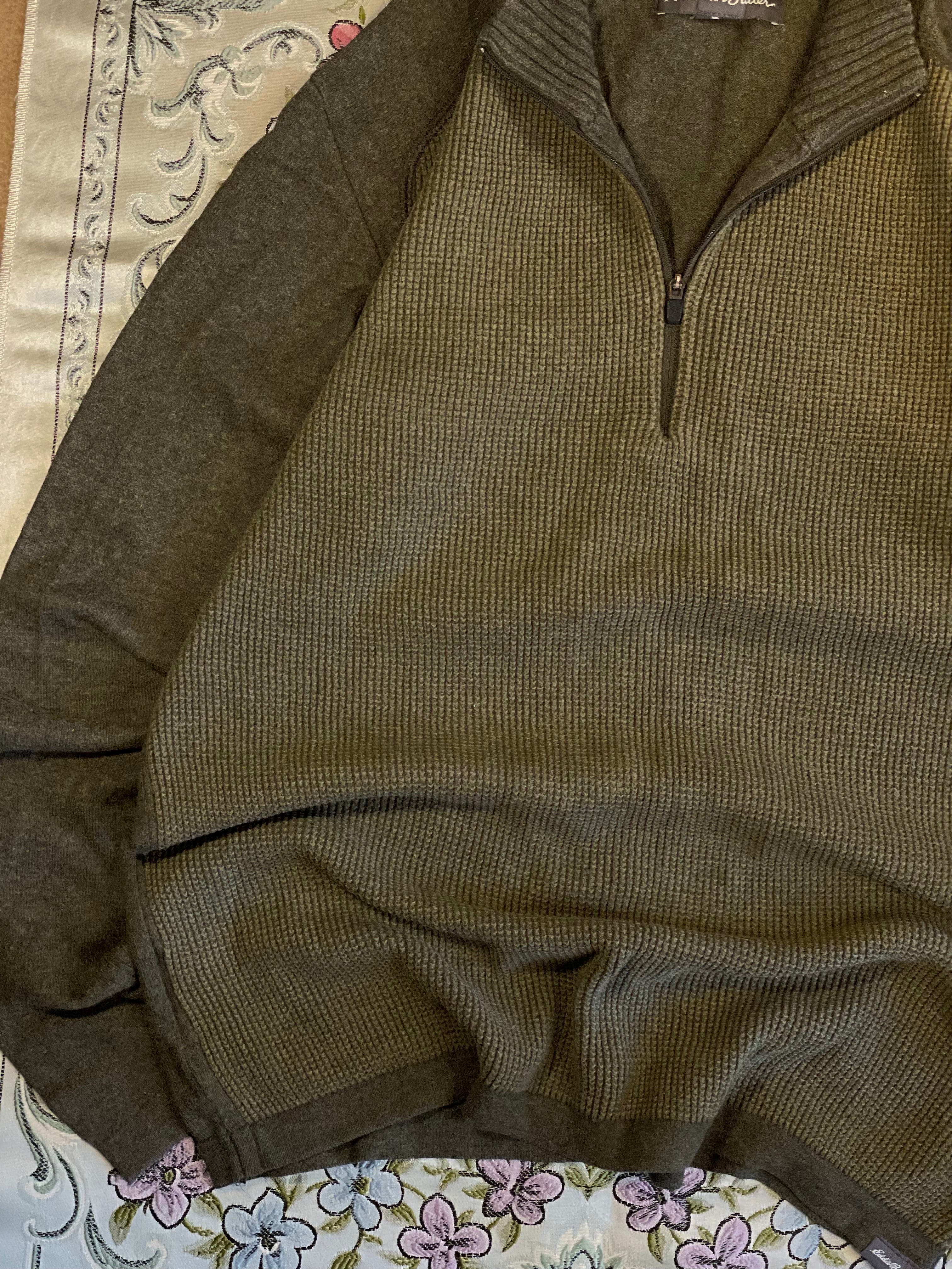 Waffle knit quarter zip pullover