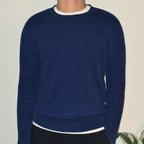 Navy Cable Knit Sweater