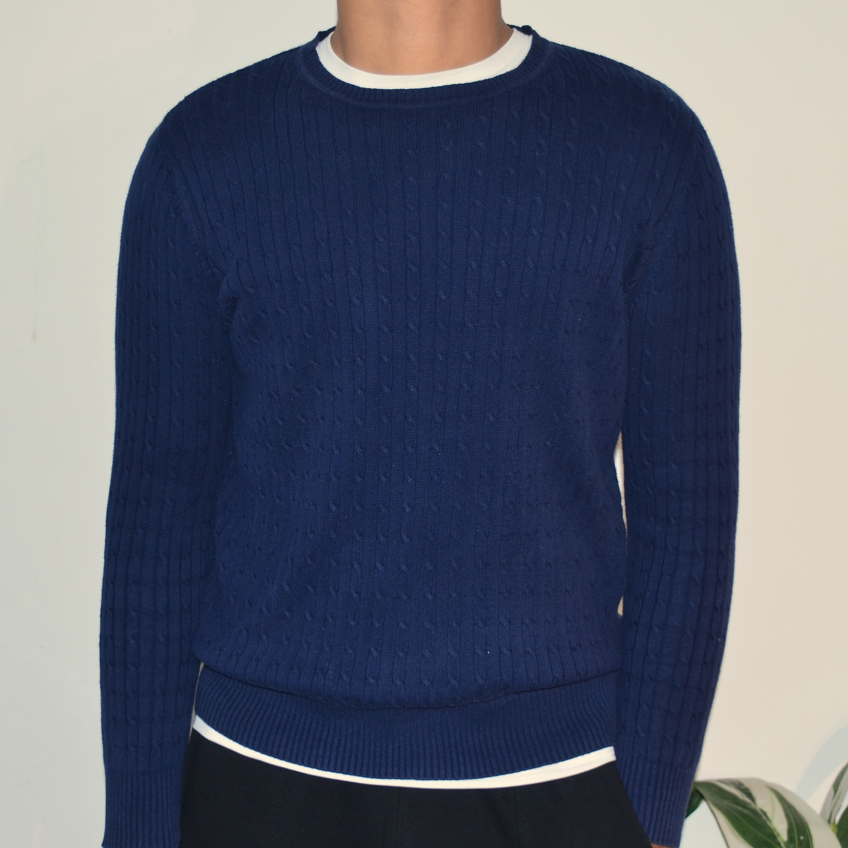 Navy Cable Knit Sweater