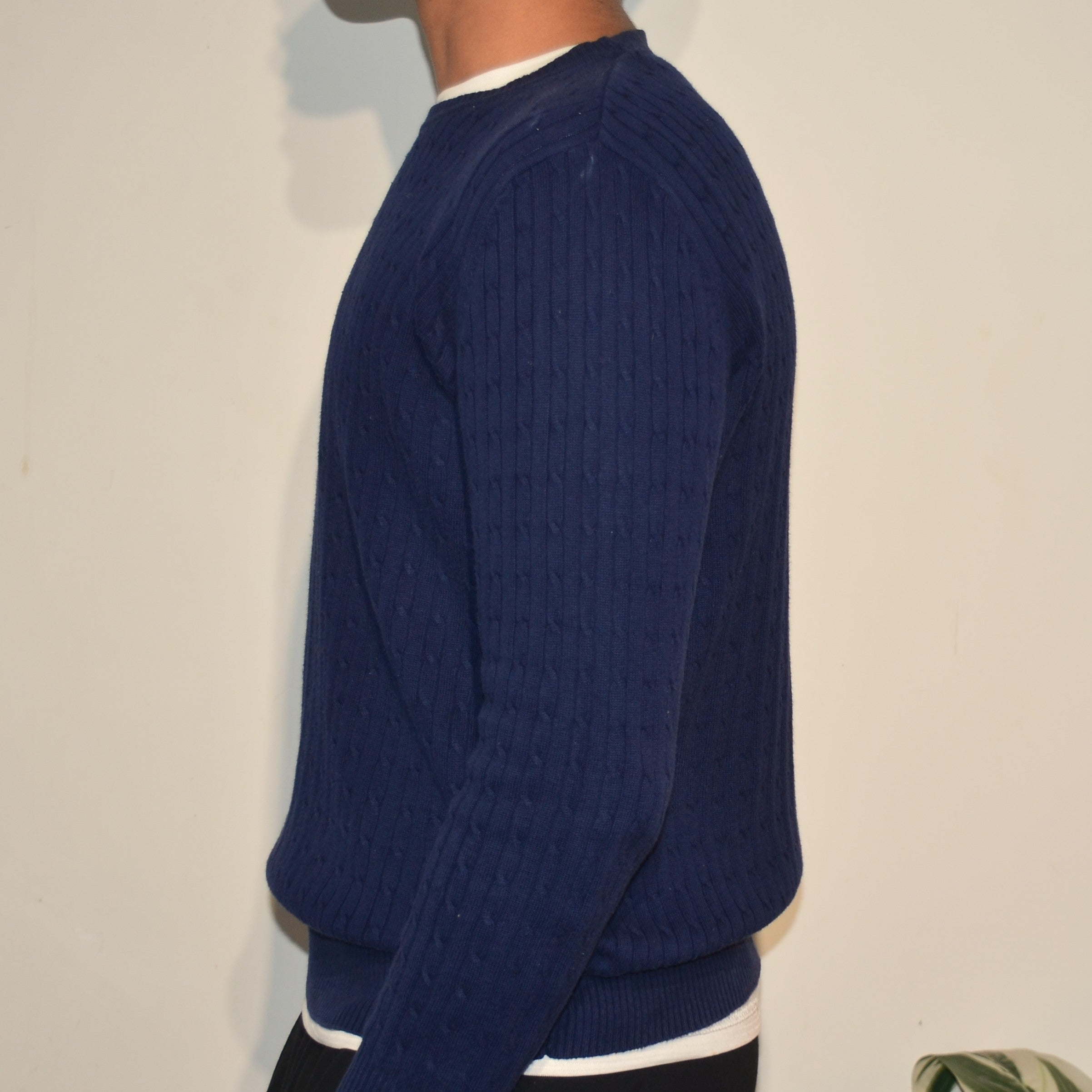 Navy Cable Knit Sweater