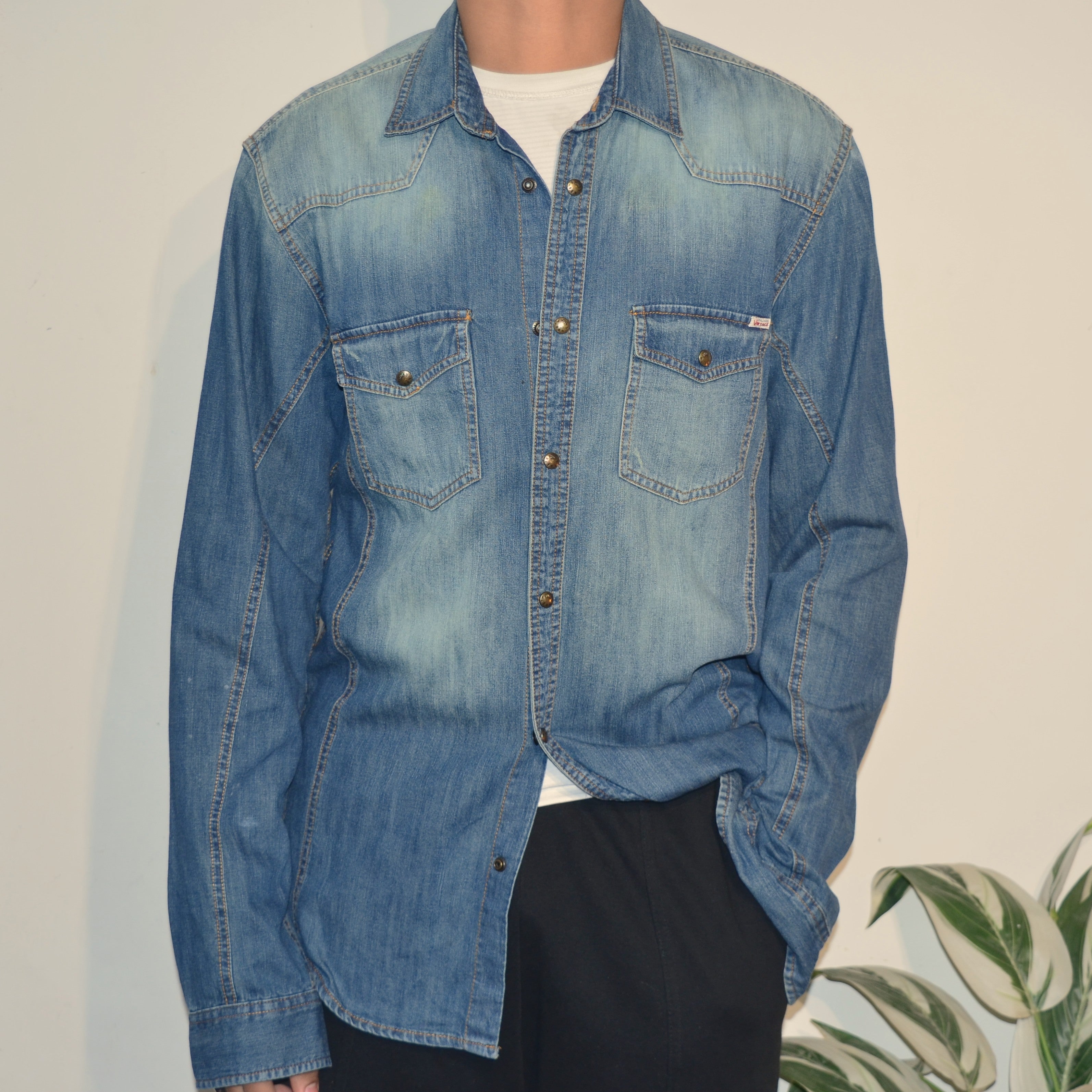 Jack n Jones Denim Double Pocket Shirt