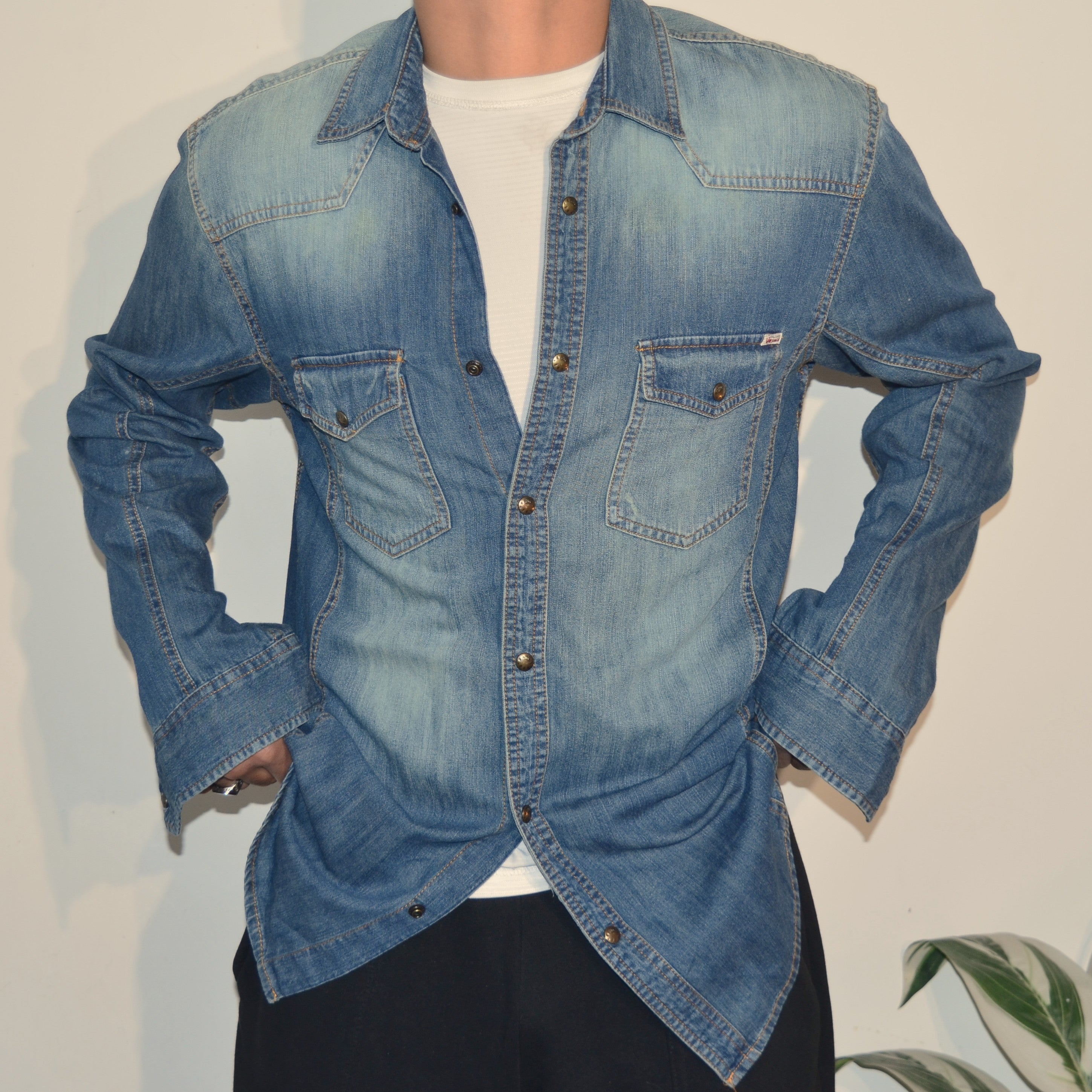 Jack n Jones Denim Double Pocket Shirt