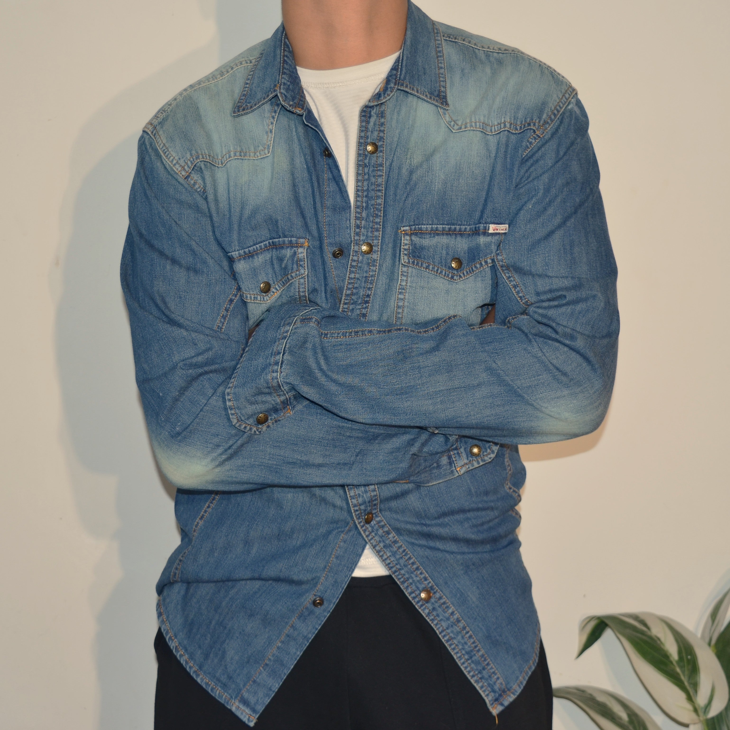 Jack n Jones Denim Double Pocket Shirt