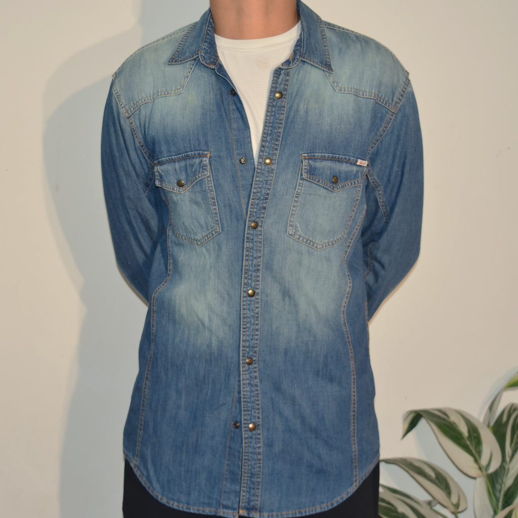 Jack n Jones Denim Double Pocket Shirt