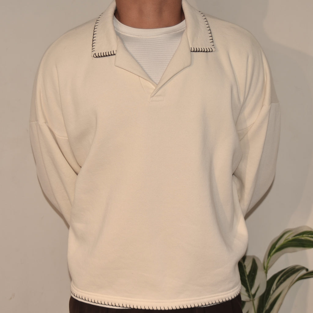 Cropped Collared Pullover