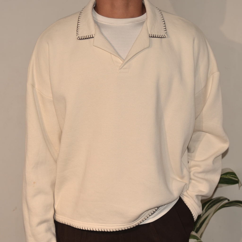 Cropped Collared Pullover