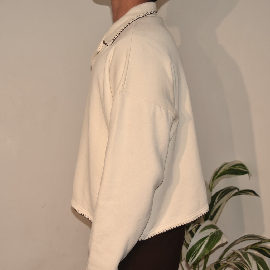 Cropped Collared Pullover