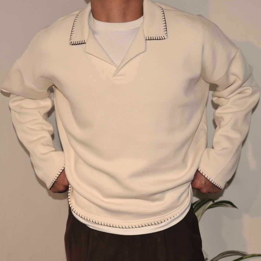 Cropped Collared Pullover